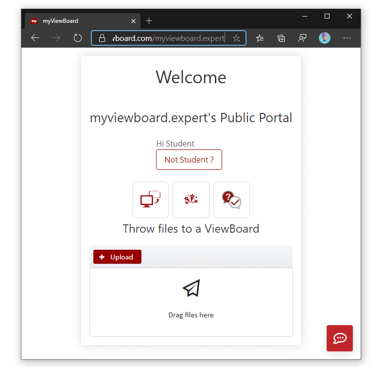 Học sinh có thể sử dụng myViewBoard.com để gửi câu trả lời.
