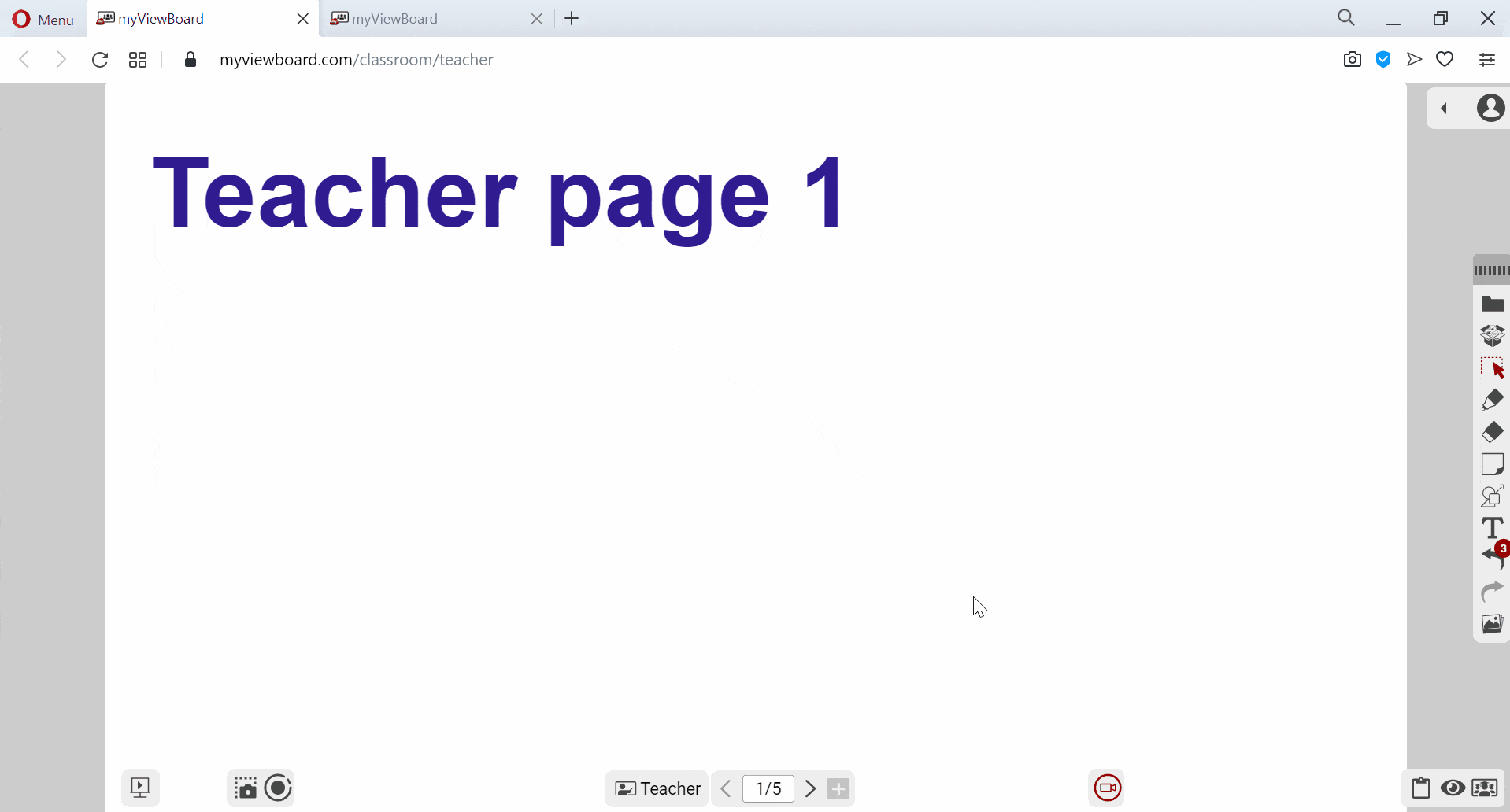 Cliquez sur les icônes en bas pour accéder à l'aperçu général des pages de l'enseignant et des groupes..