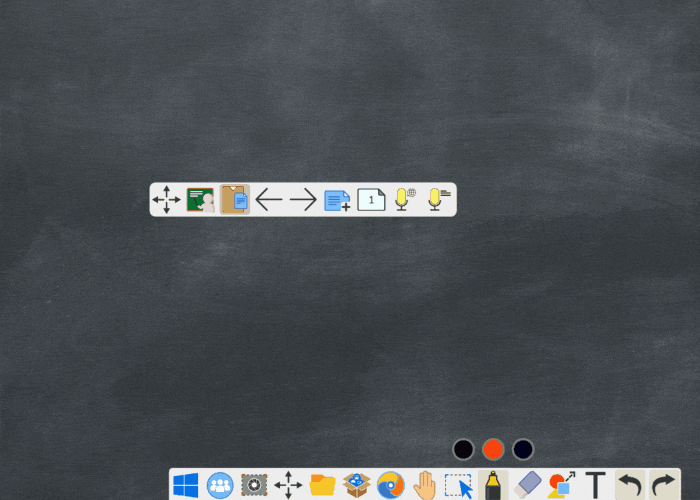 Whiteboard toolbars have been rearranged slightly